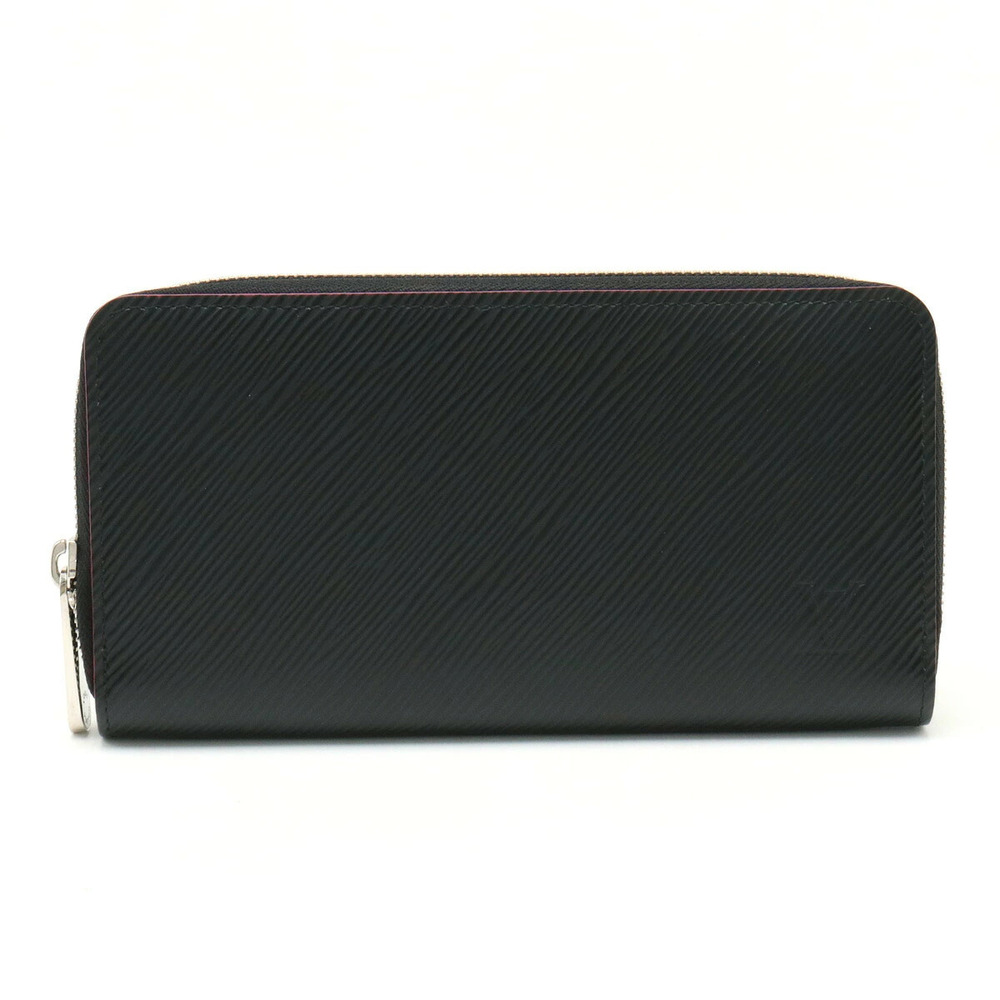 LOUIS VUITTON Epi Zippy Wallet Round Zipper Long Leather Noir Black Hot Pink